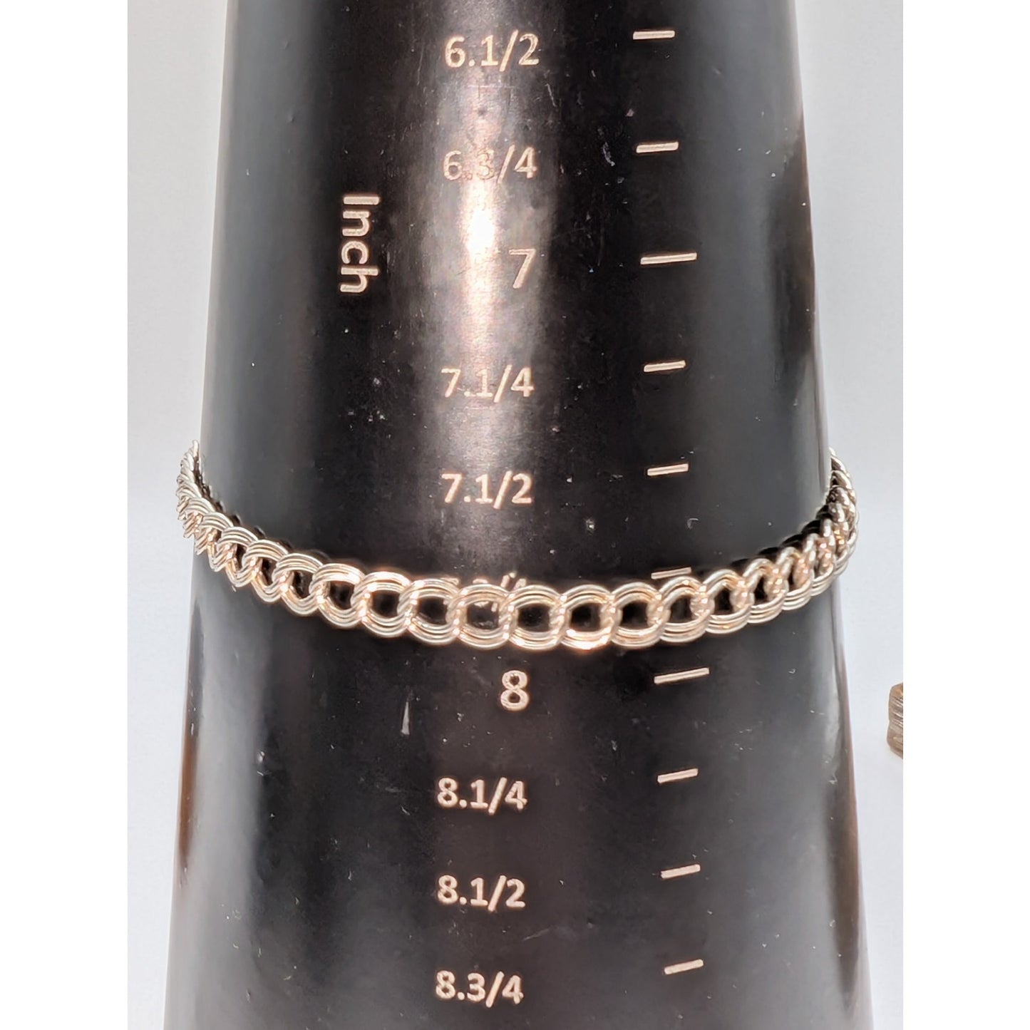 925 Sterling Silver Double Curb Link Chain 5mm 8" Charm Bracelet