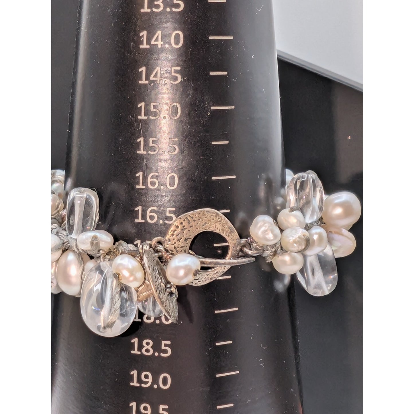 Silpada Effervescence 925 Sterling Silver Pearl Glass Toggle Bracelet
