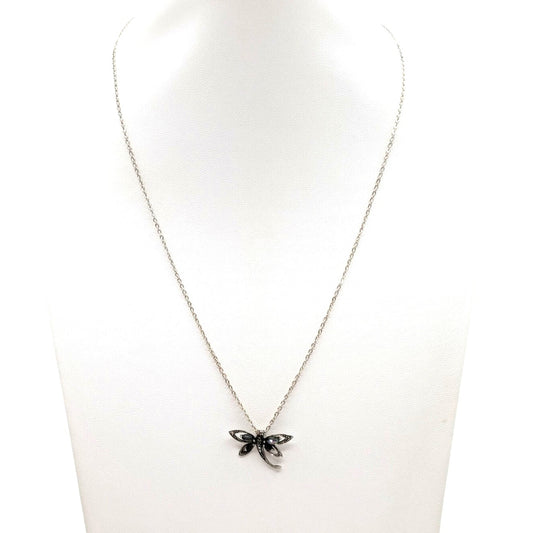 925 Sterling Silver Mystic Topaz & CZ Butterfly Pendant 20" Necklace