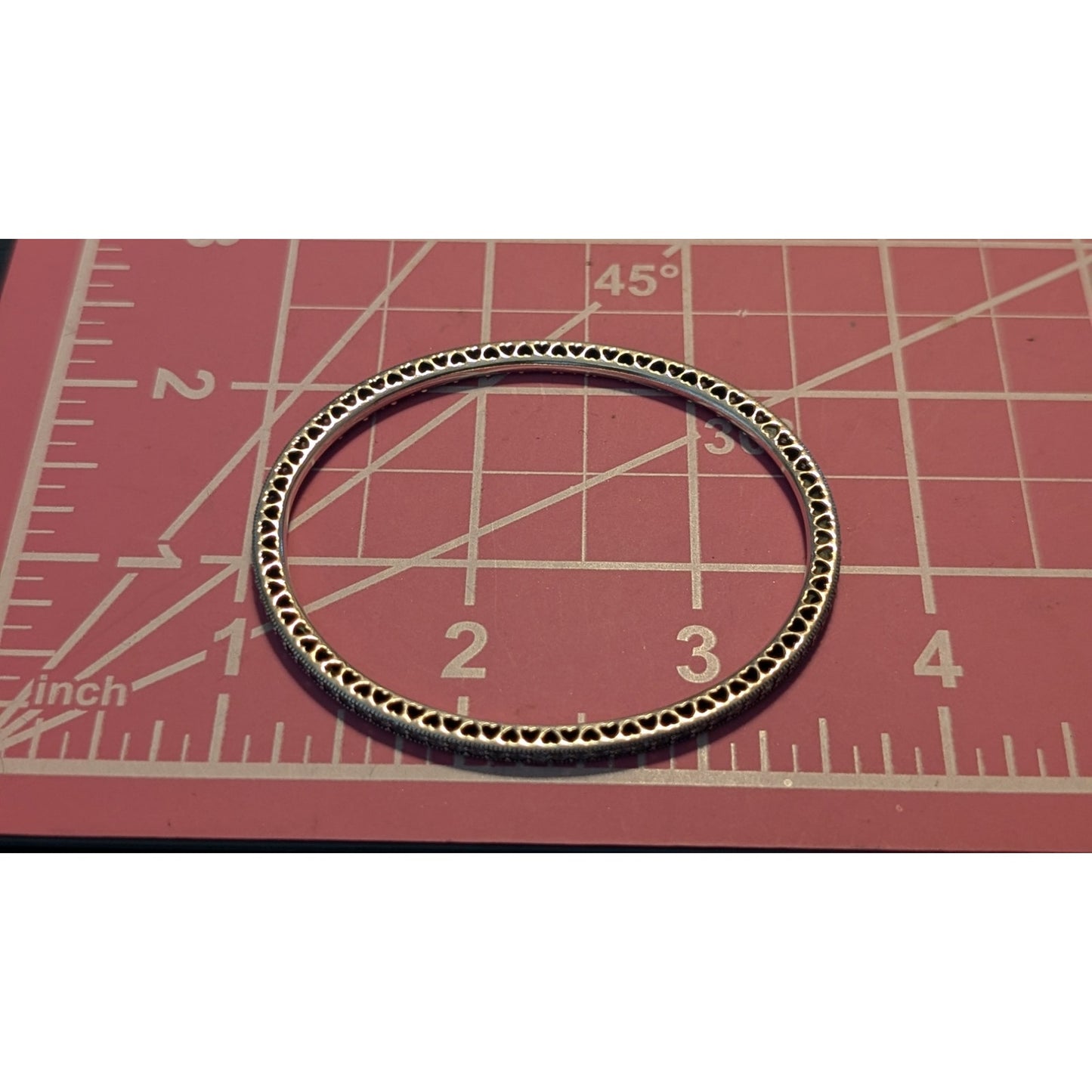 Retired Genuine Pandora Twinkling Forever Sterling Silver 925 Oval Bangle Sz 17