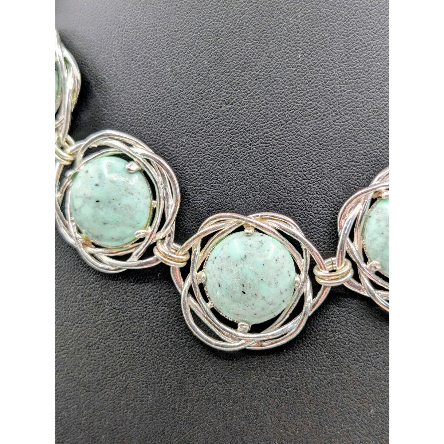 Etienne Aigner Bellini Turquoise Silver Tone Toggle Clasp 17.5"-18.5" Necklace