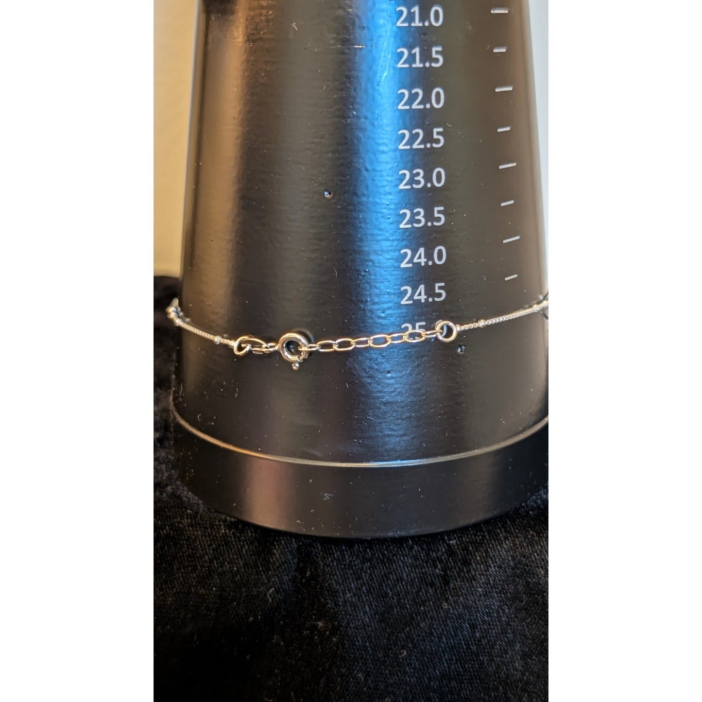 925 Sterling Silver Double Strand W/ Dangle Strand Ankle Bracelet