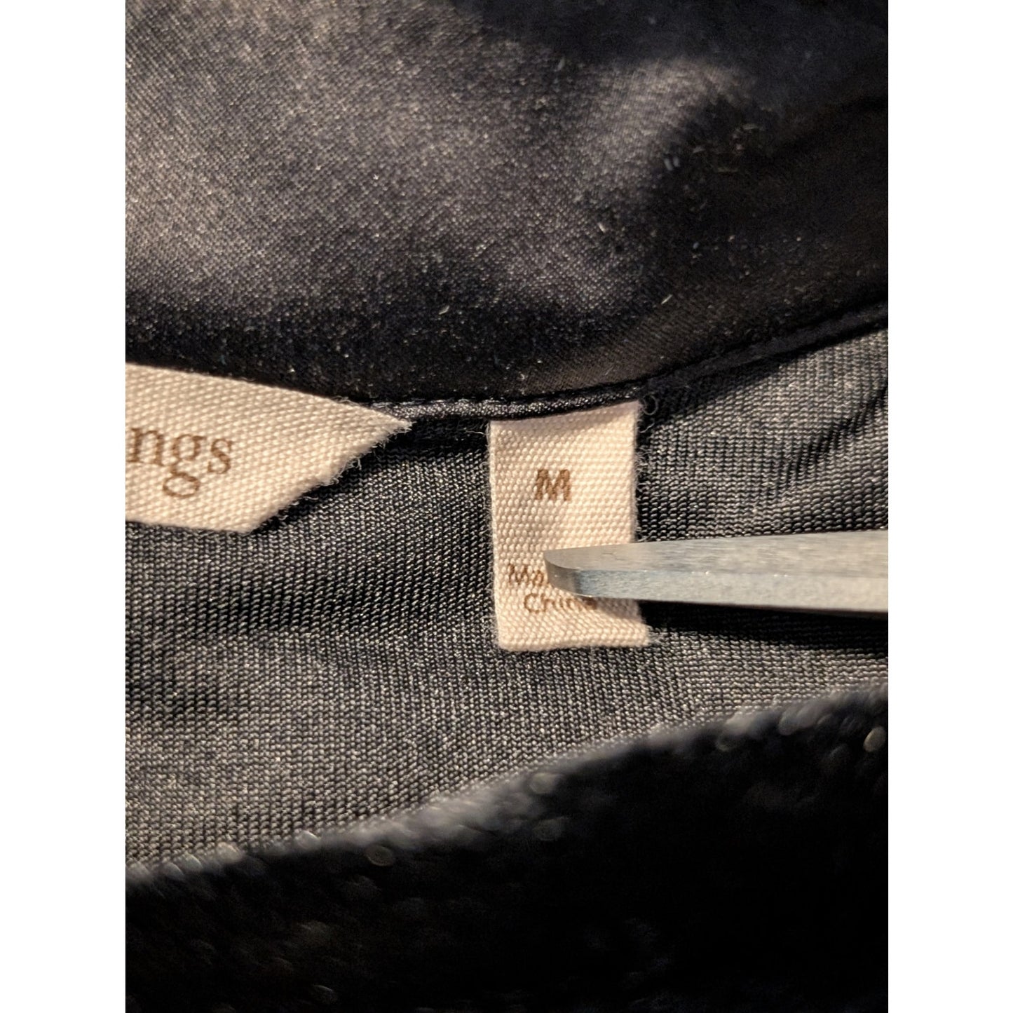 Soft Surroundings Black Velvet/Velour Button Up Collar Tunic Shirt Women's Sz M