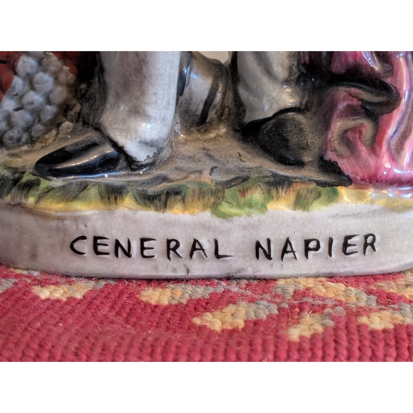 Antique 1850 Unmarked Staffordshire 'Ceneral Napier' Misspelled 10.5" Figurine
