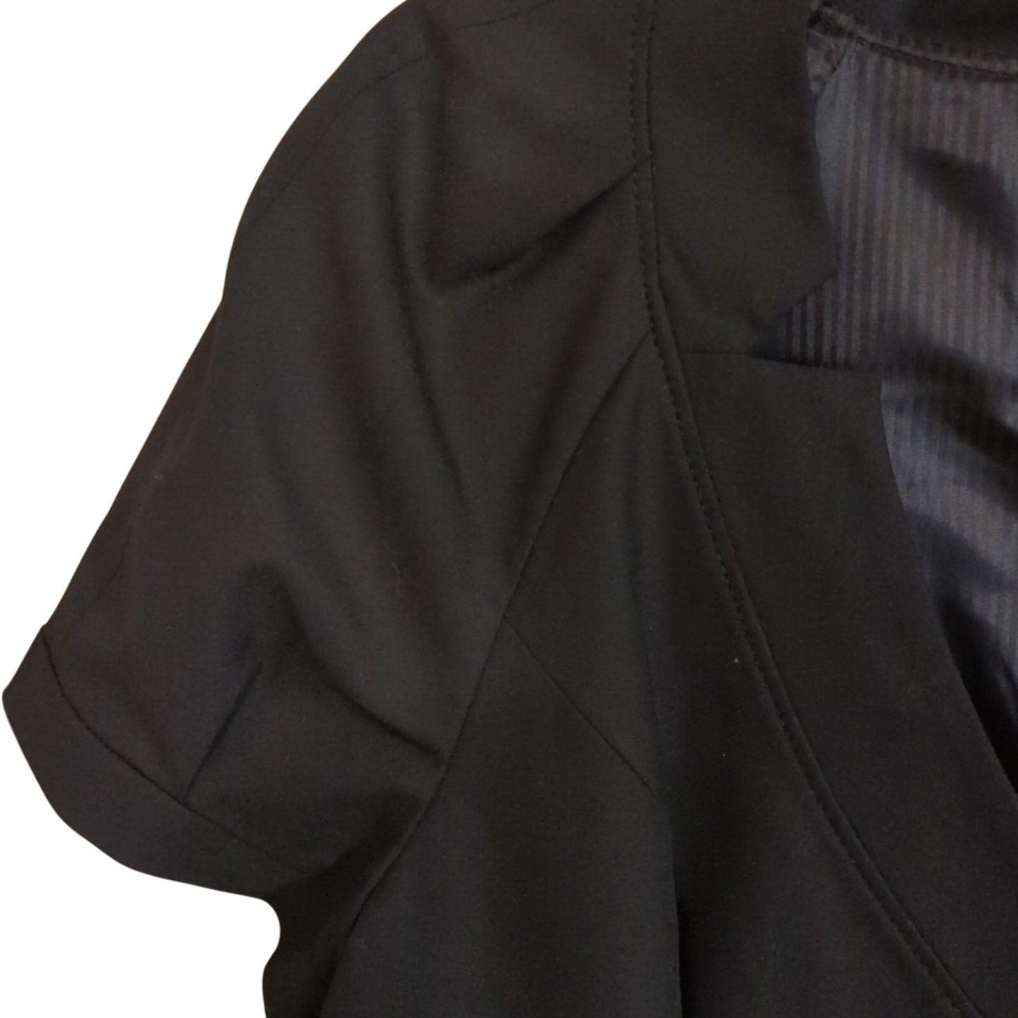 The Limited Black Short Puff Sleeve Lined Notched Collar Jacket Women's Sz L