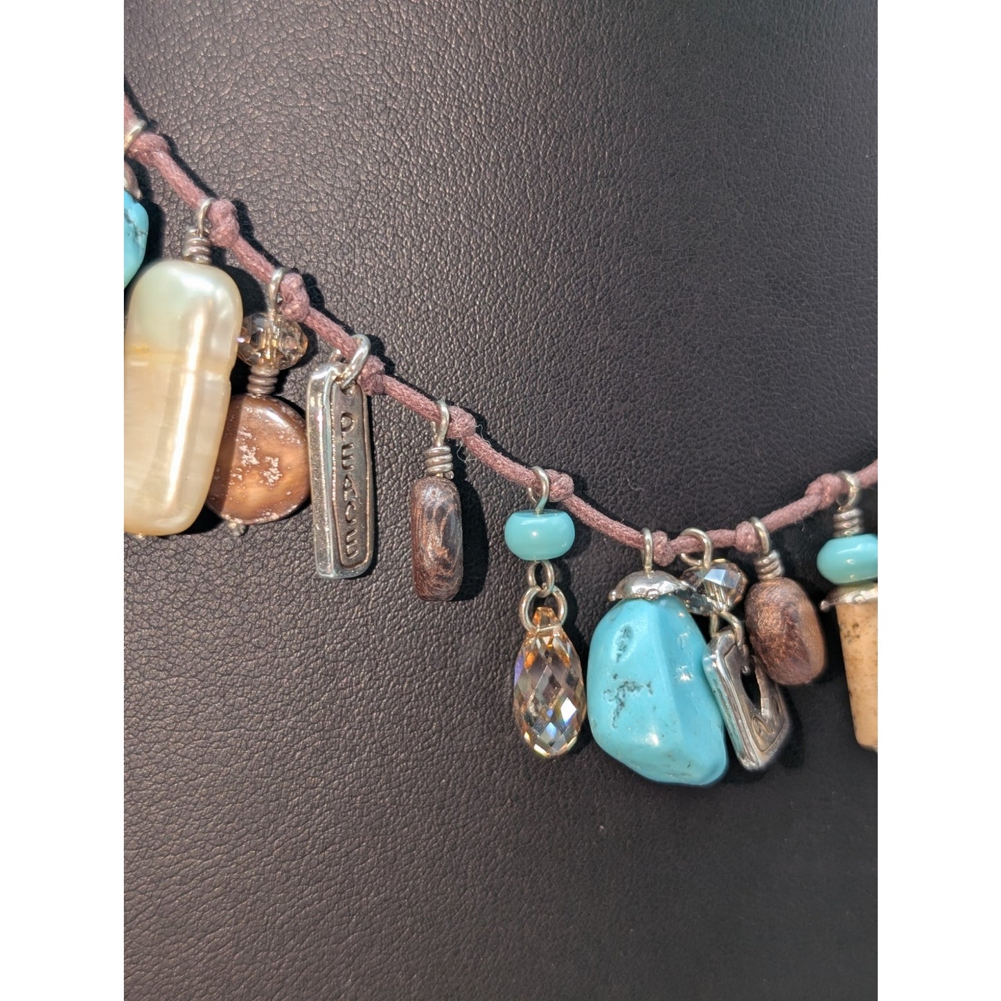 Brighton Imagine Love Peace Gratitude Charm Dangle Necklace & Bracelet Set