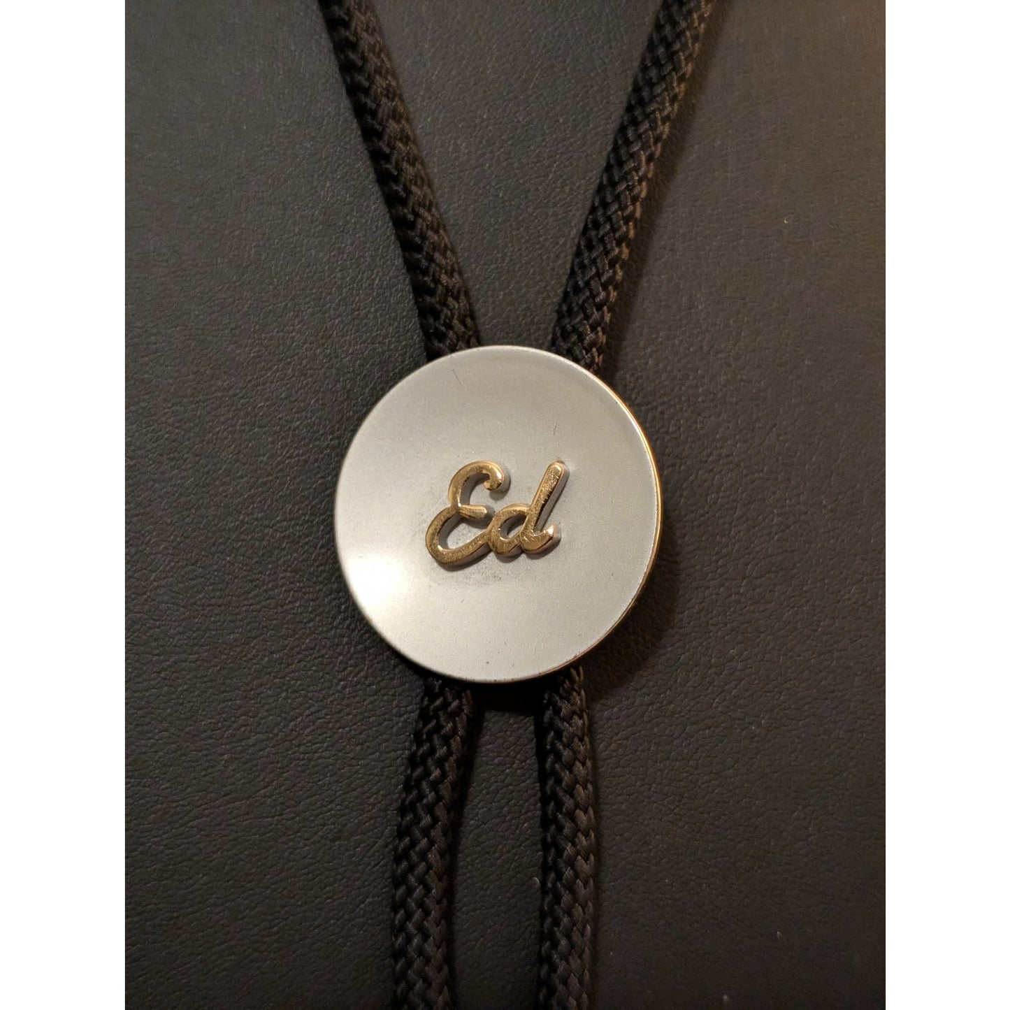 Swank Personalized 'Ed' Two Toned Metal Bolo Tie