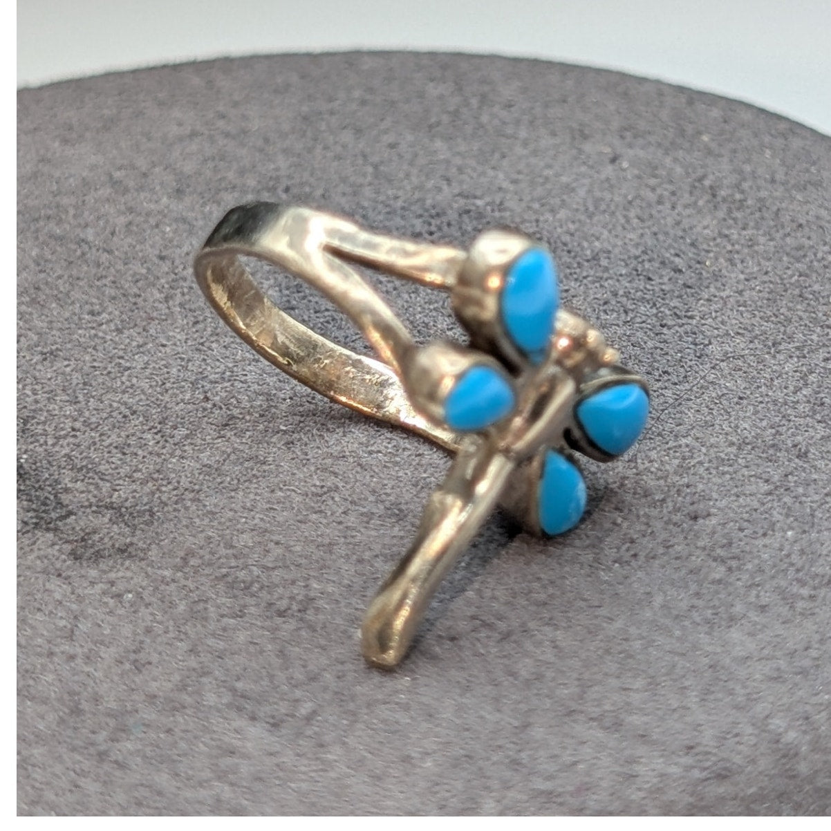 Vintage 925 Sterling Silver Turquoise Dragonfly Ring Size 6.25