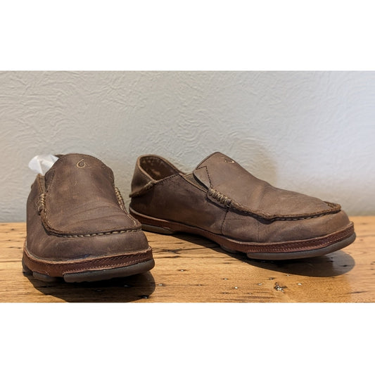 OluKai Moloa Slip-On Ray/Toffee Loafer Shoes Mens Size 8