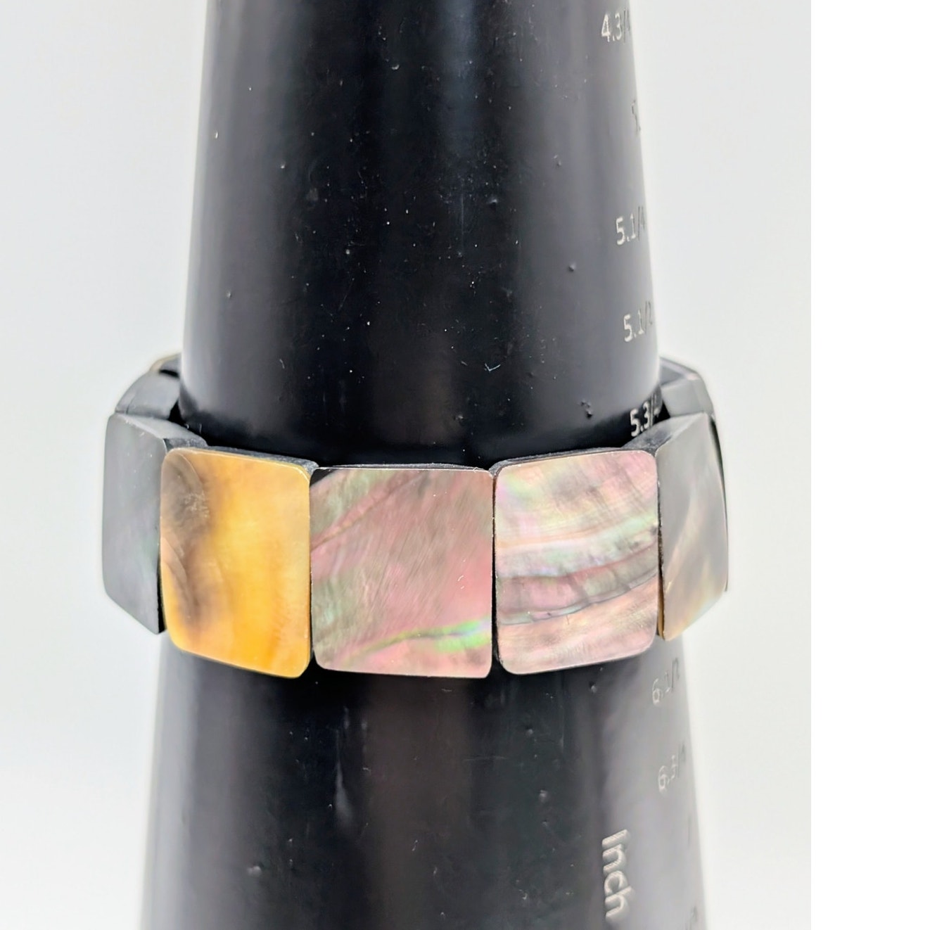 Abalone Covered Tile Stretch Bracelet