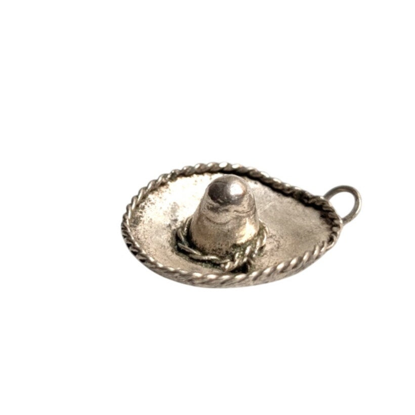 Vintage Silver Mexican Sombrero Hat Charm