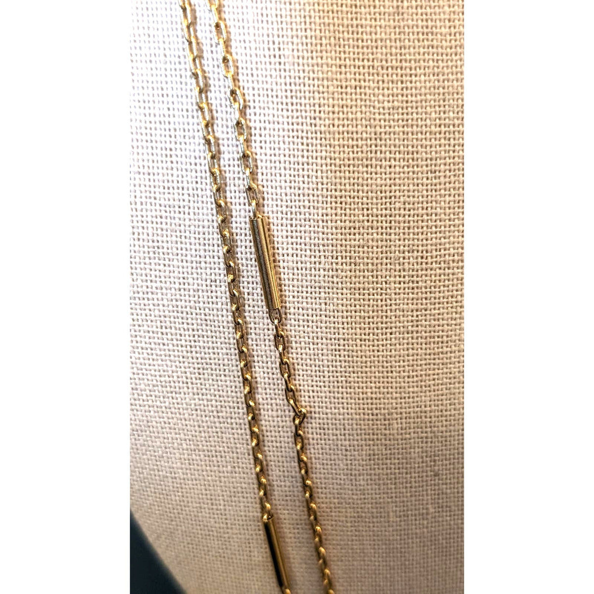 Vintage Vendome Gold Tone Bar Station Chain Link 56" Necklace