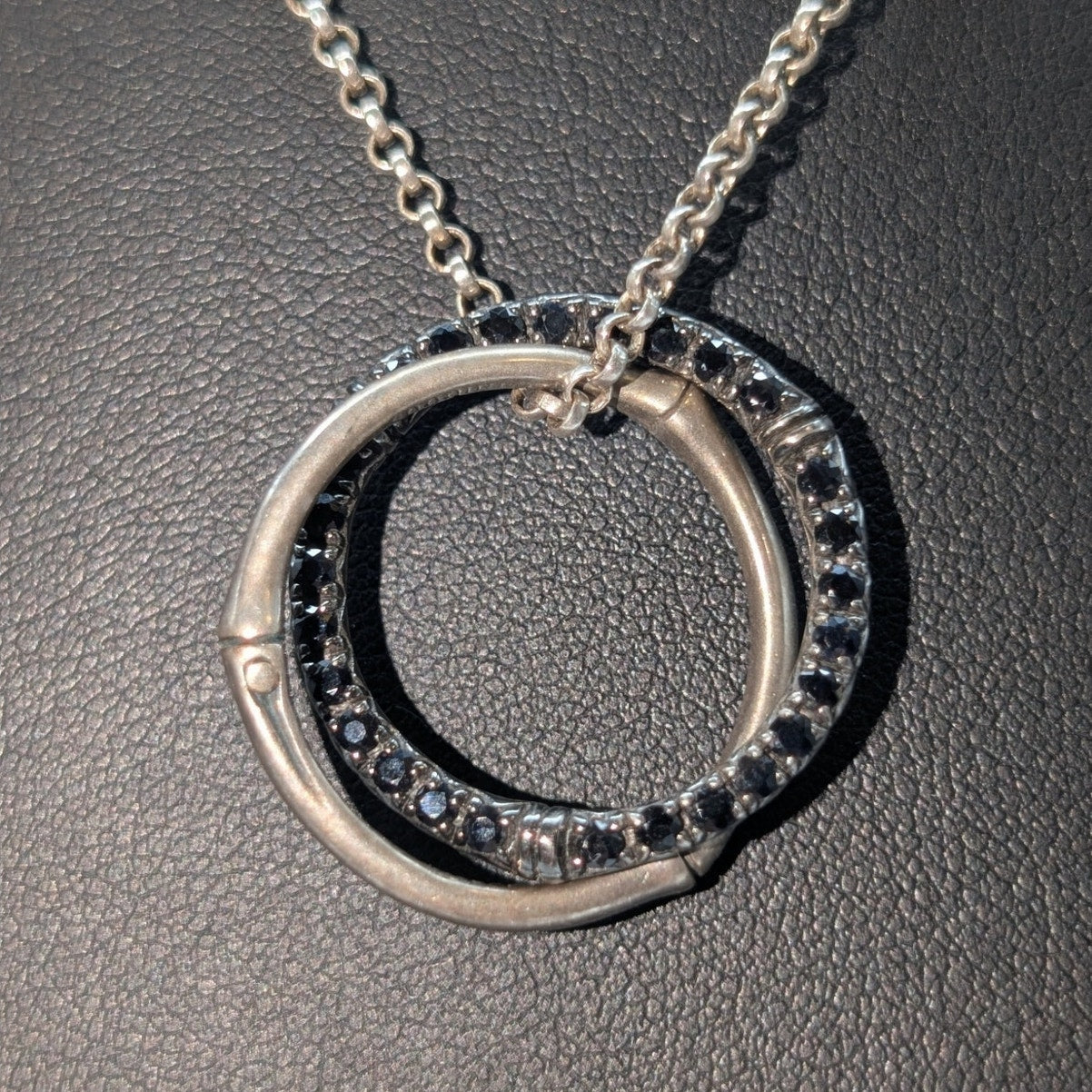 John Hardy Bamboo Collection 925 Sterling Silver Black Sapphire 19.75" Necklace