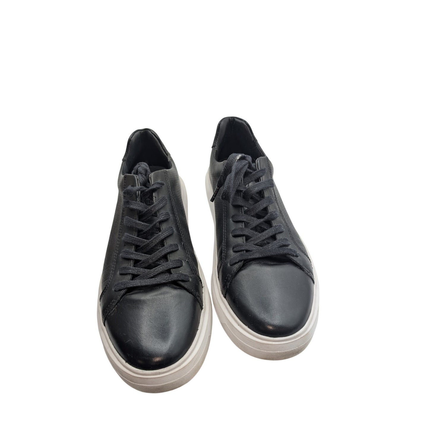 Saks Fifth Avenue Made in Brazil Black Leather Sneakers Size 10.5 M