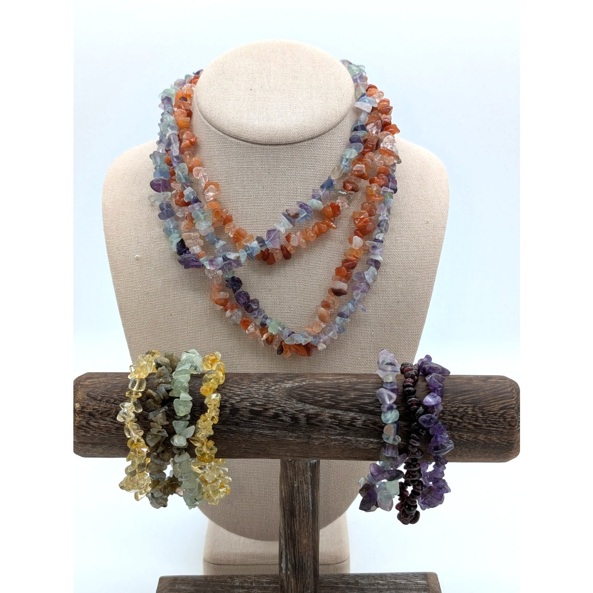 Lot of Gemstone Chip Bead Necklaces and Bracelets