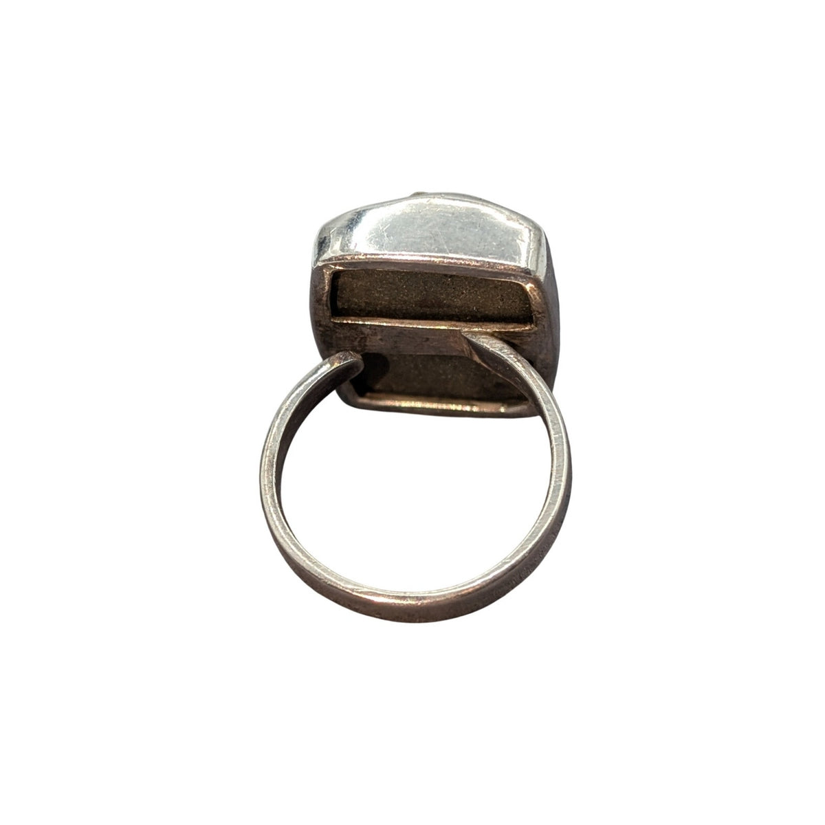 Vintage Chunky Raw Pyrite Druzy 925 Sterling Silver Boho Statement Ring Size 8