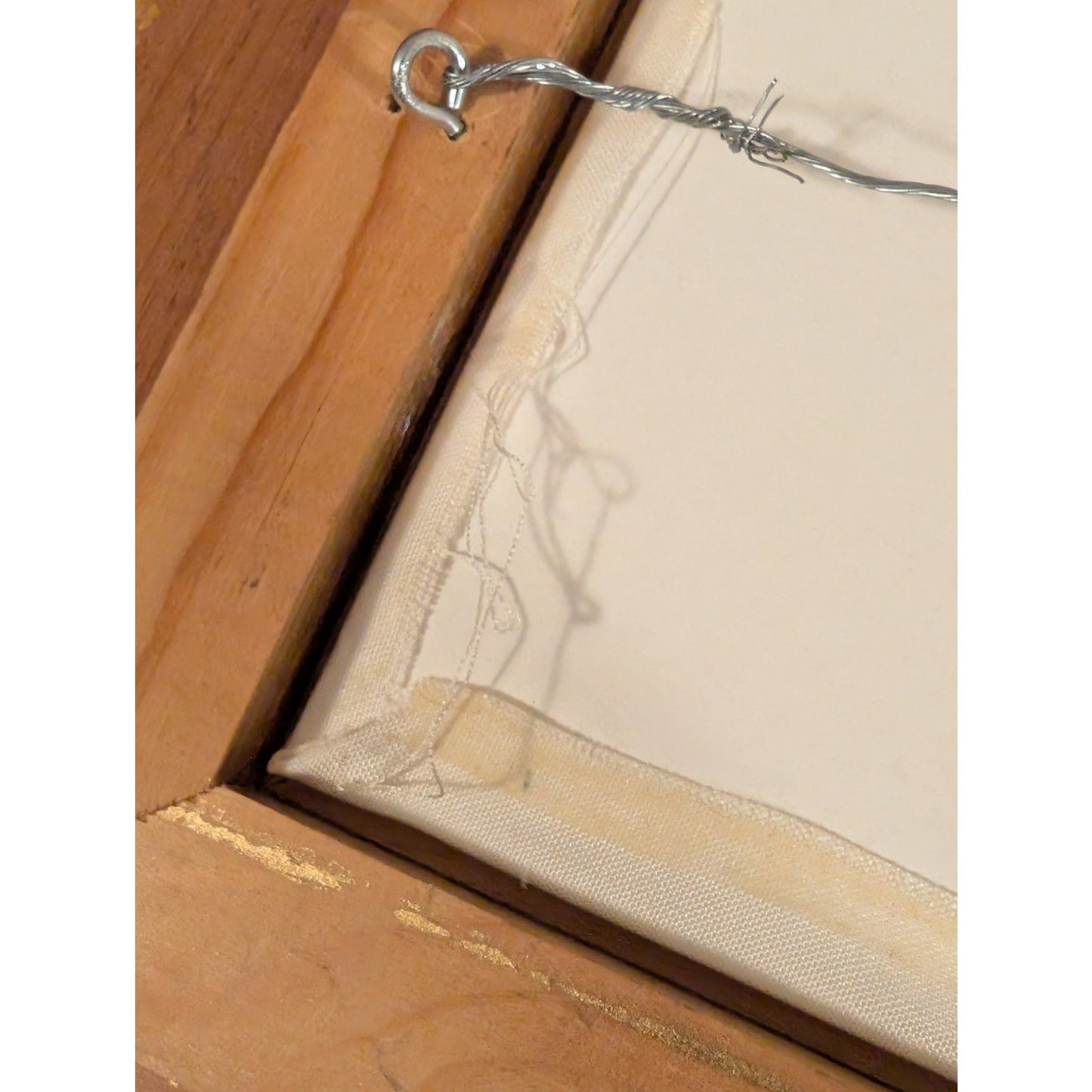 Vintage Ribbon & Lace Print Lady in Vintage Wood Frame