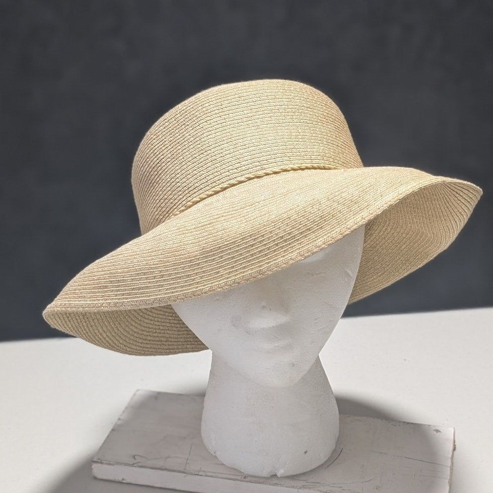 The Scala Collection Tan Paper Sun Hat One Size NWOT
