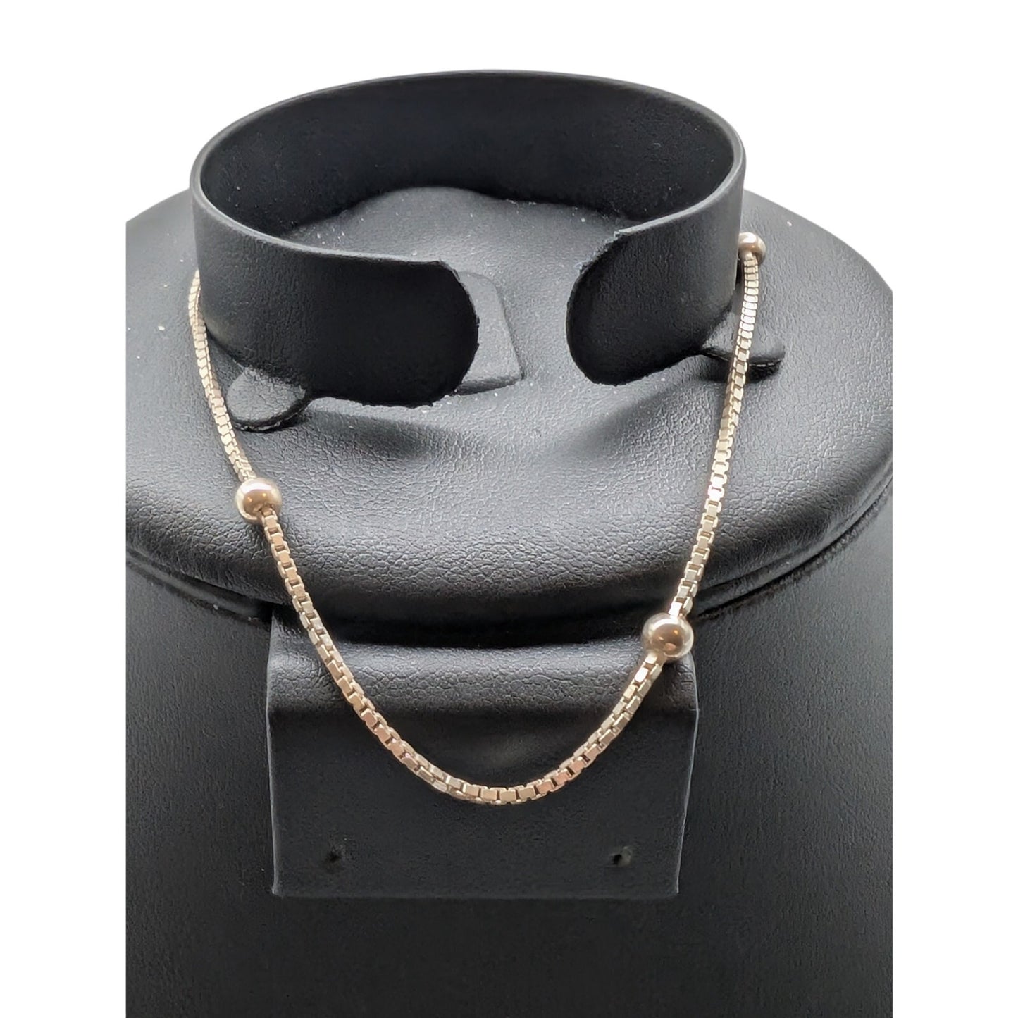 VTG 925 Sterling Box Chain Bead Ball Station 20" Necklace & 9" Bracelet Set