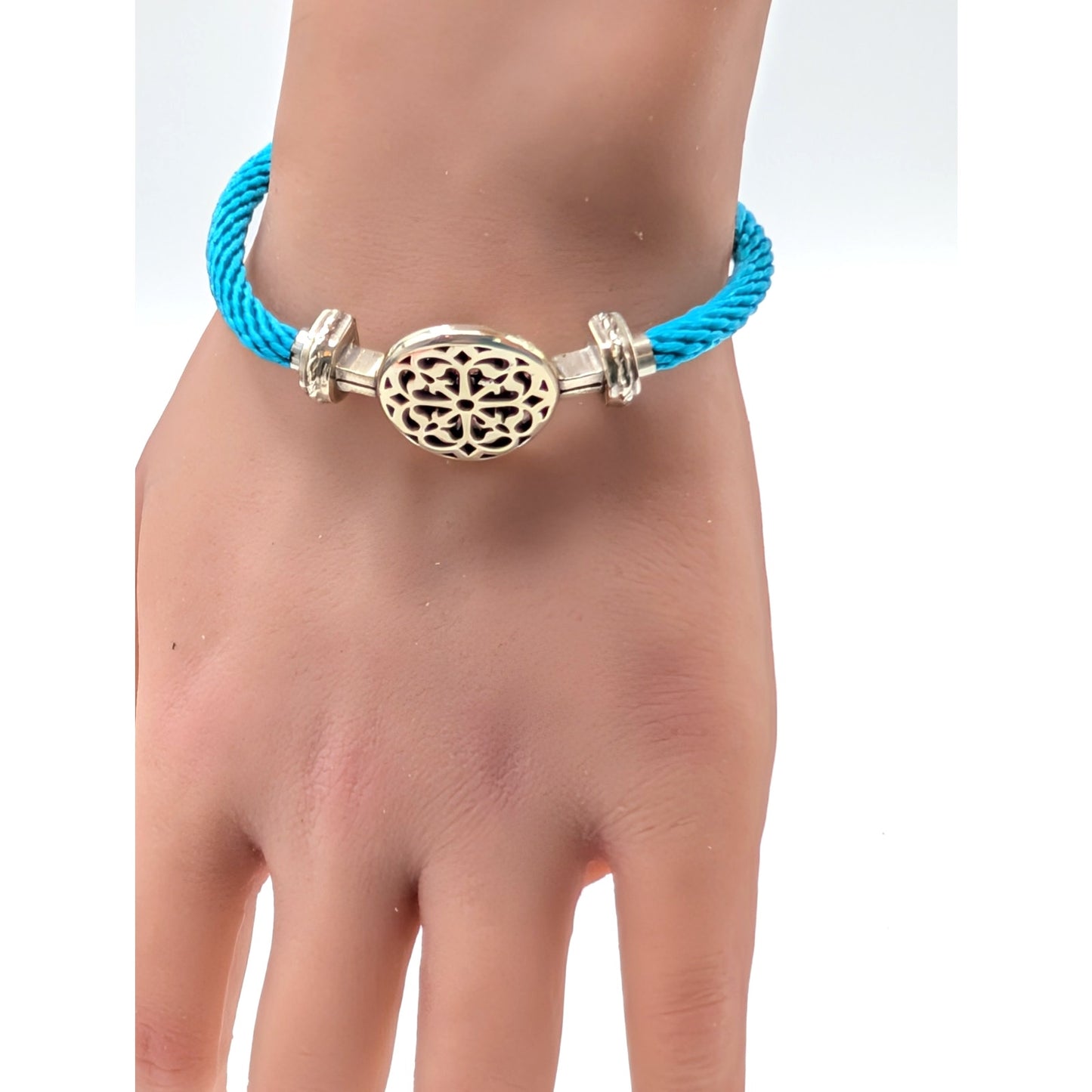 Brighton Clique Cord Ferrara Ornament Silver Plated Aqua Cord Bracelet