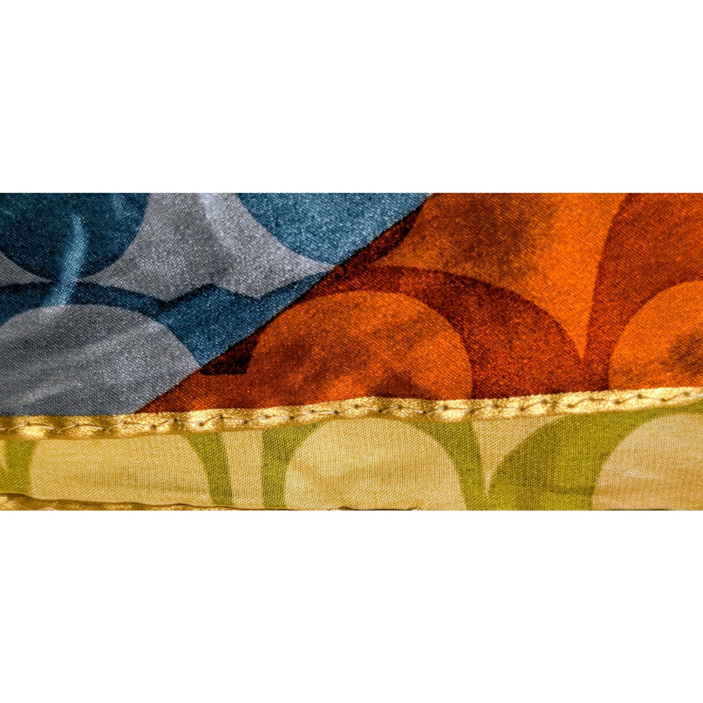 Retired COACH Multi-Color Logo 100% Silk Gold Trim 27" X 27" Scarf