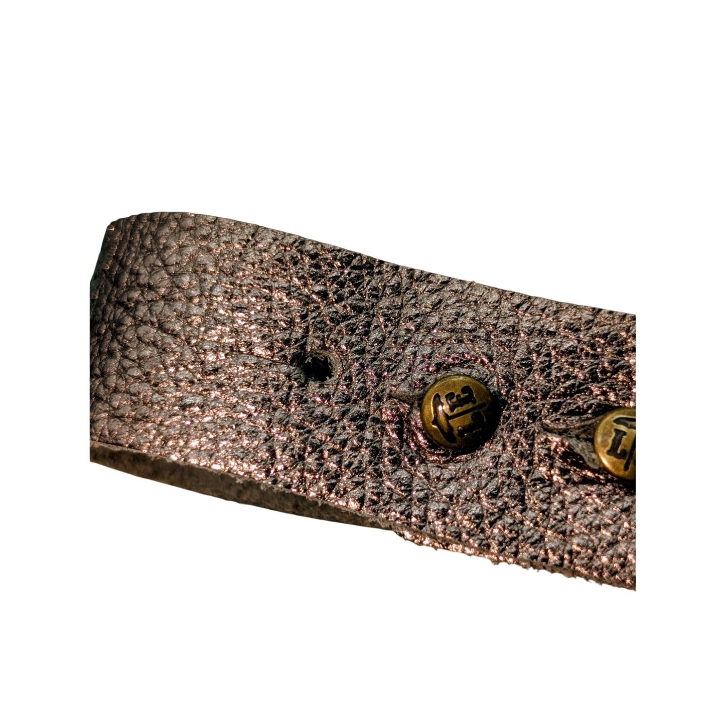 Lenny and Eva Metallic Bronze Leather Bangle 'Inspire' Bracelet