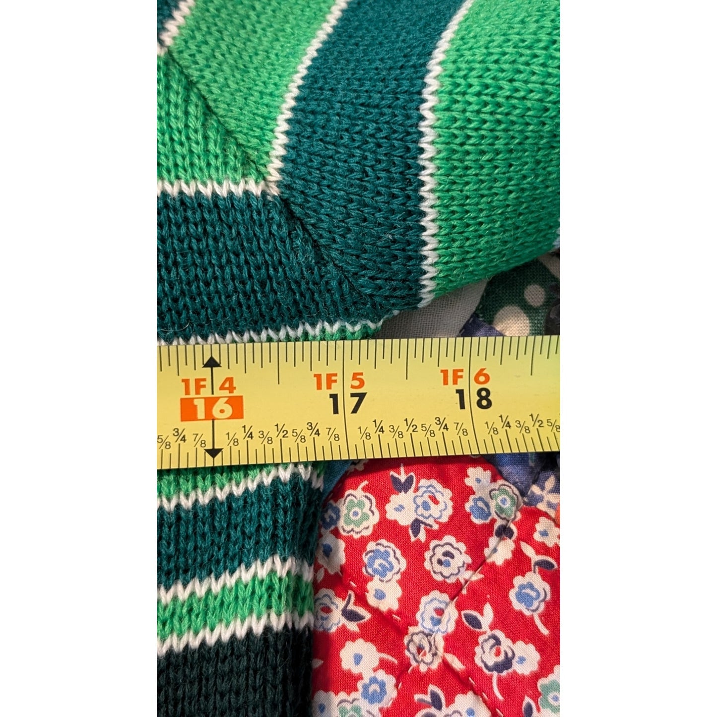 Ski Country Colorado Knitting Mills 100% Virgin Wool Green Striped Ski Sweater