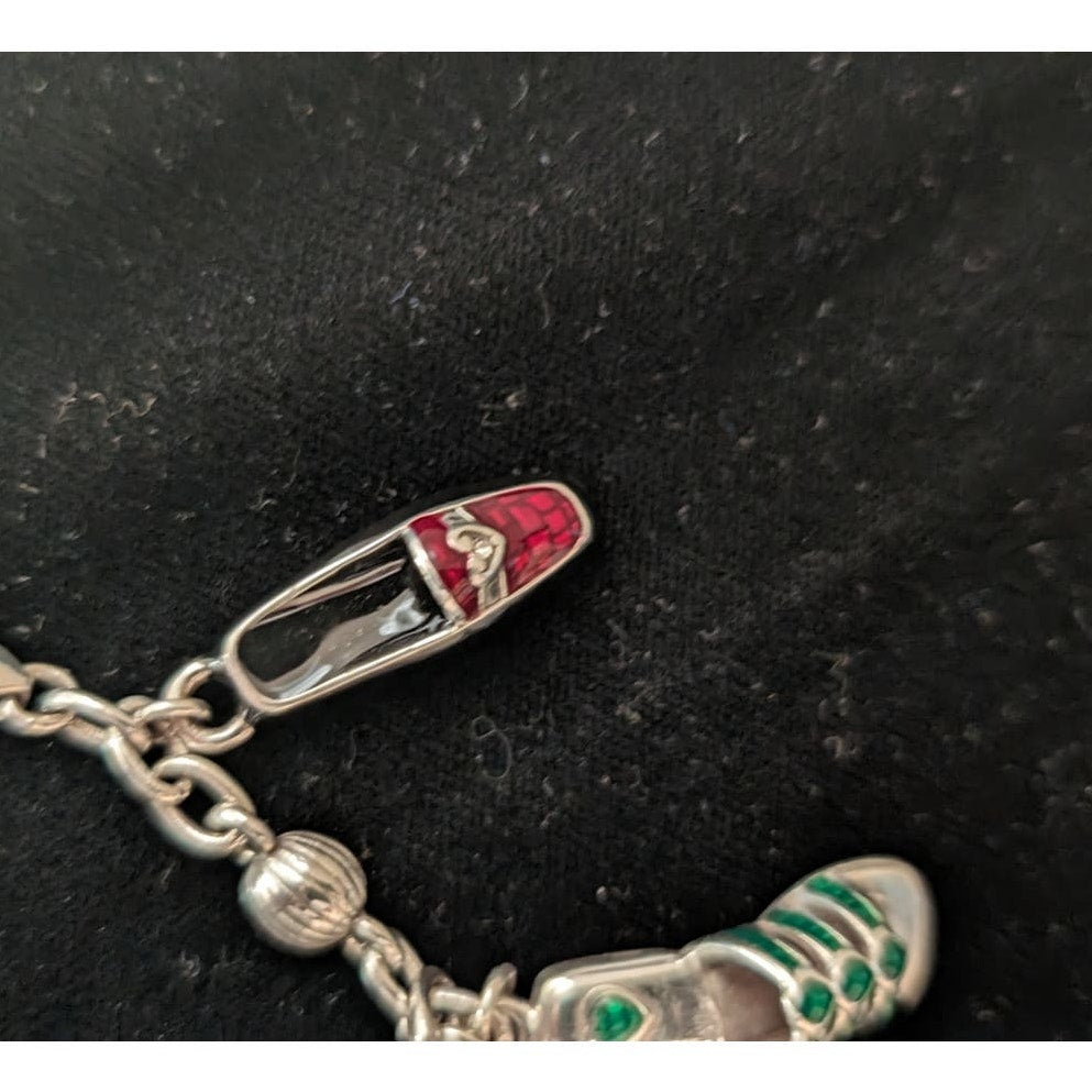 Brighton Vintage Retired Enamel Shoe Charm Bracelet