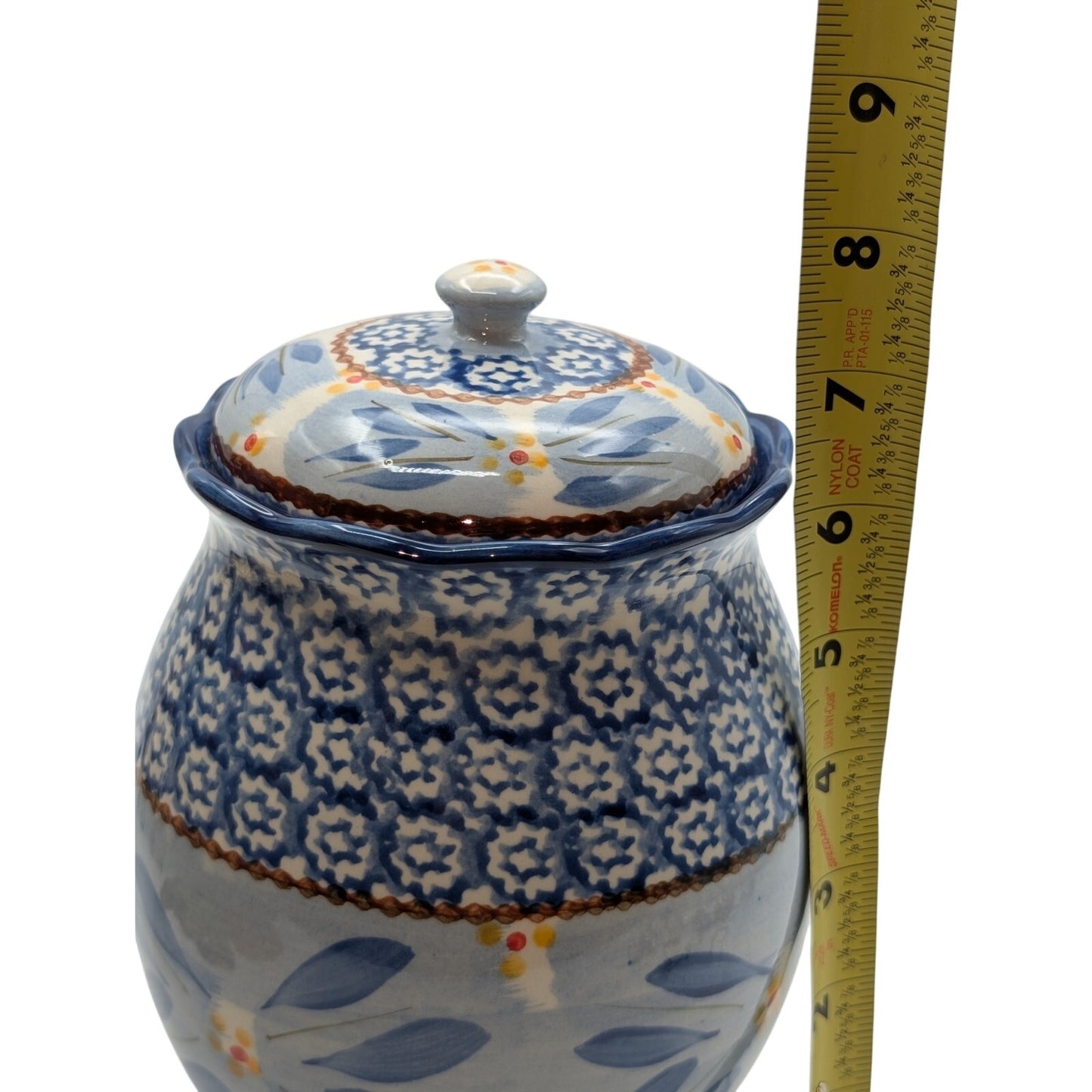 Old World Blue by Temp-Tations Ceramic Medium Canister & Lid