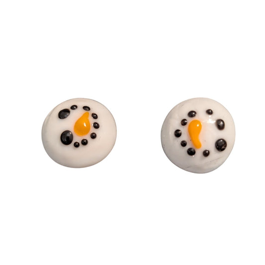 Handmade Lampwork Beads Snowman Cuff Links NWT