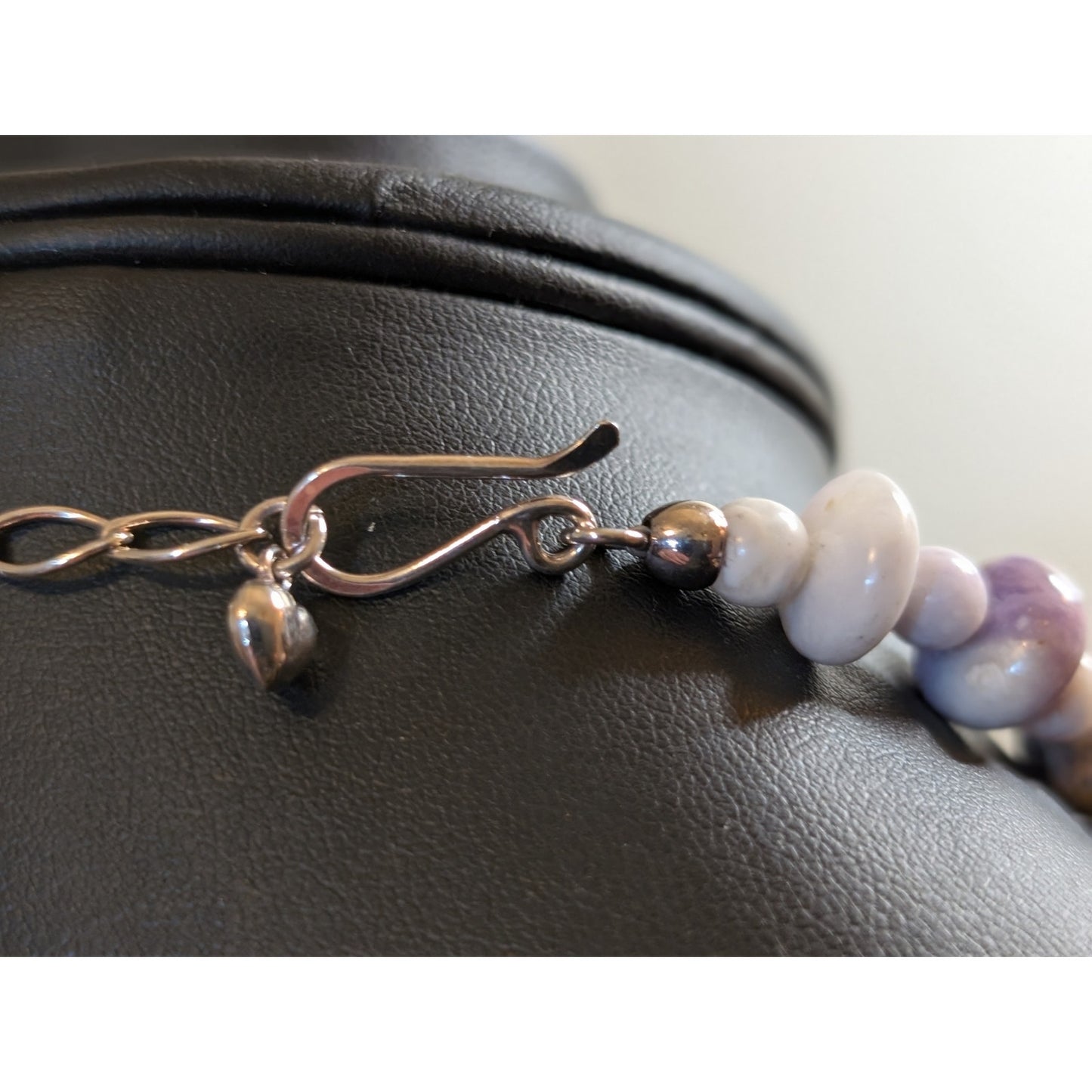 Jay King DTR 925 Sterling Amethyst Jadeite Bead Single to Double Strand Necklace