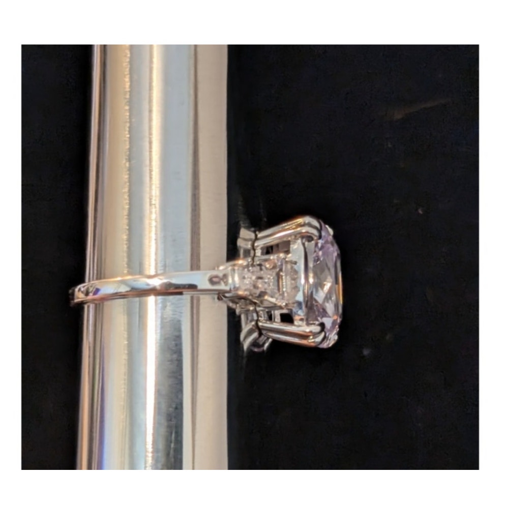 FZN XL Cushion Square Cut Trillion CZ Sterling Engagement Ring Size 12.25