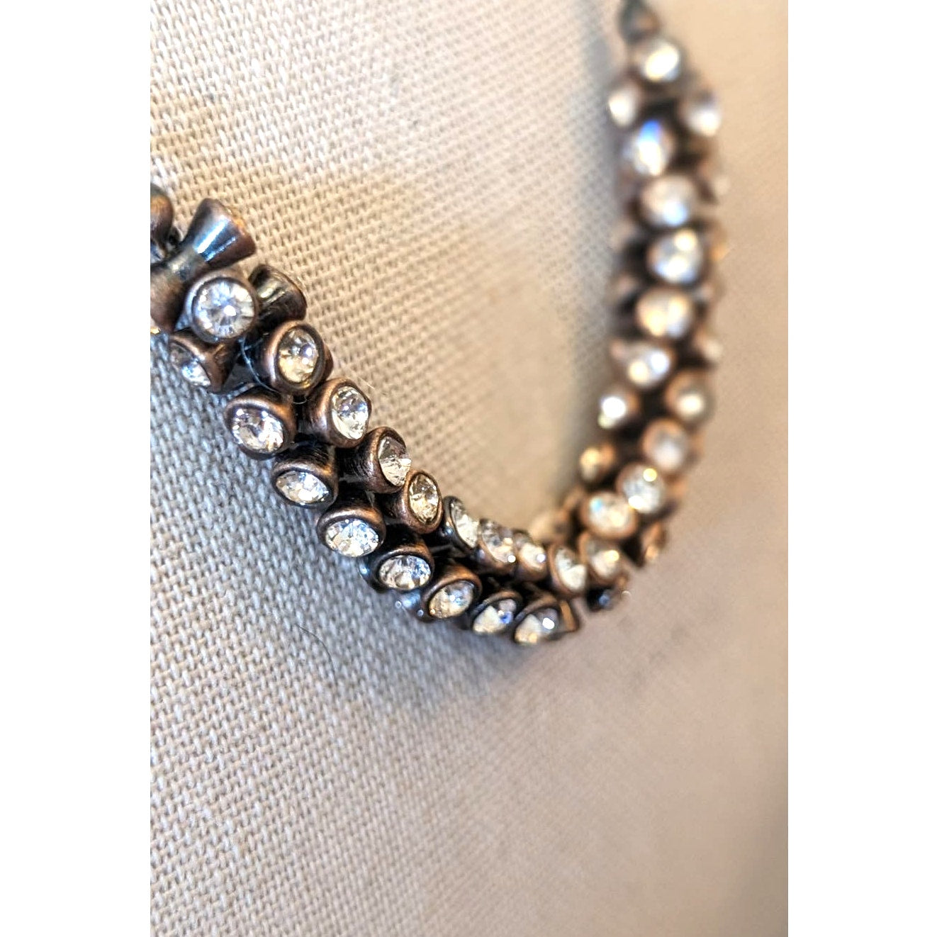 NWT Fossil Tubular Crystal Bronze Necklace