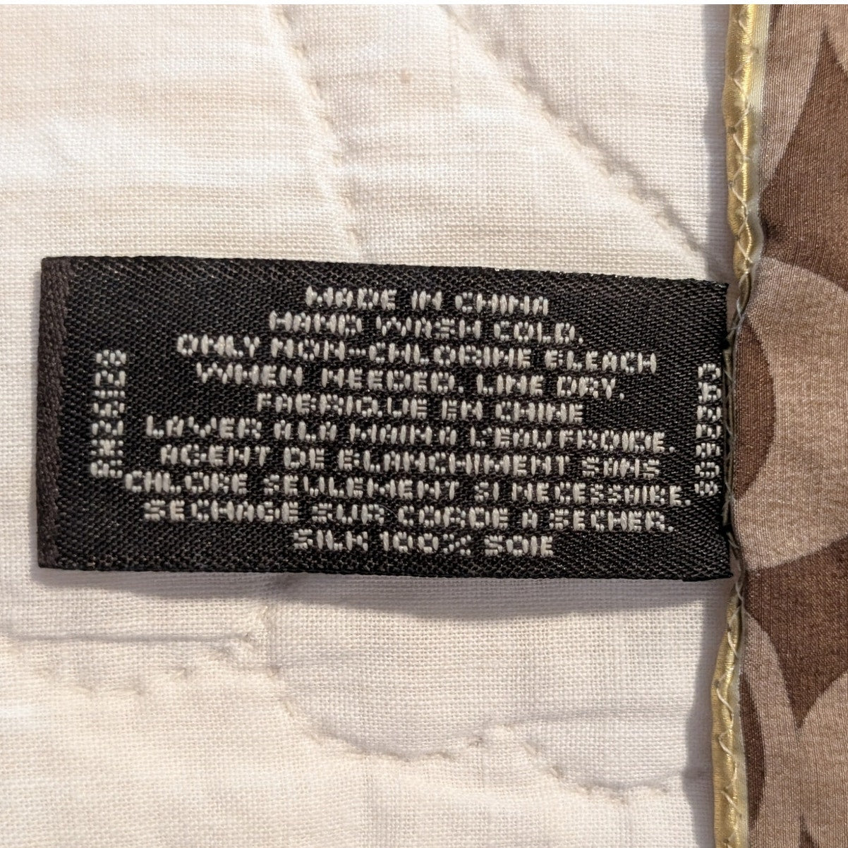 Retired COACH Multi-Color Logo 100% Silk Gold Trim 27" X 27" Scarf