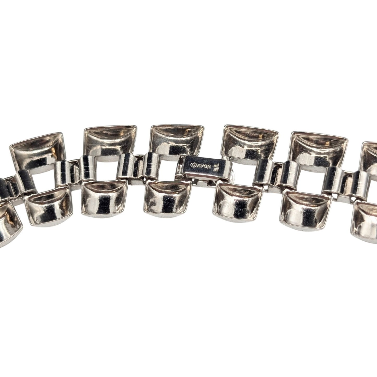 Avon Vintage 1994 Modern Links Silver Tone Lightweight Statement 19.25" Necklace