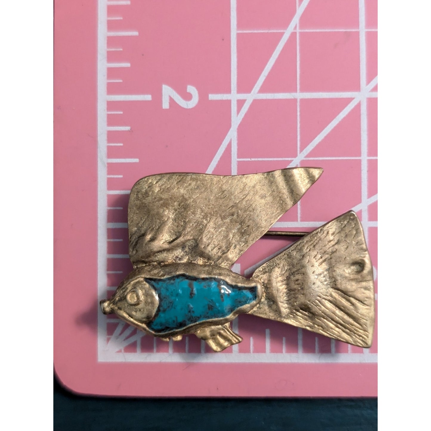 Unsigned Ancient Egyptian Amulet Nekhau Nile Catfish Pendant Brooch