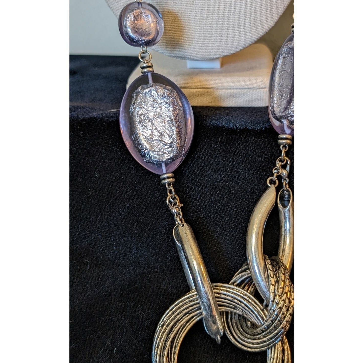 Premier Designs Chunky Skye Lavender Blue Acrylic Necklace