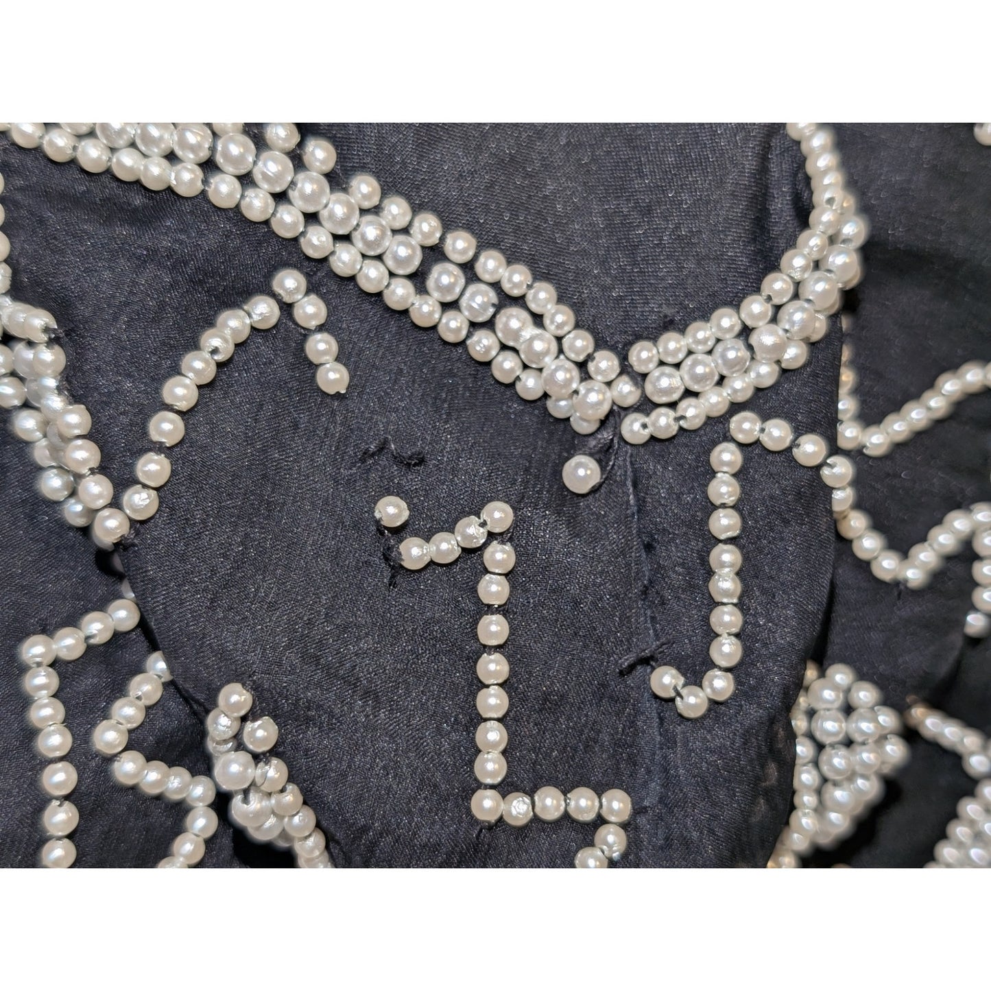 Vtg Laurence Kazar New York Silk Short Sleeve Beaded Evening Cocktail Blouse S