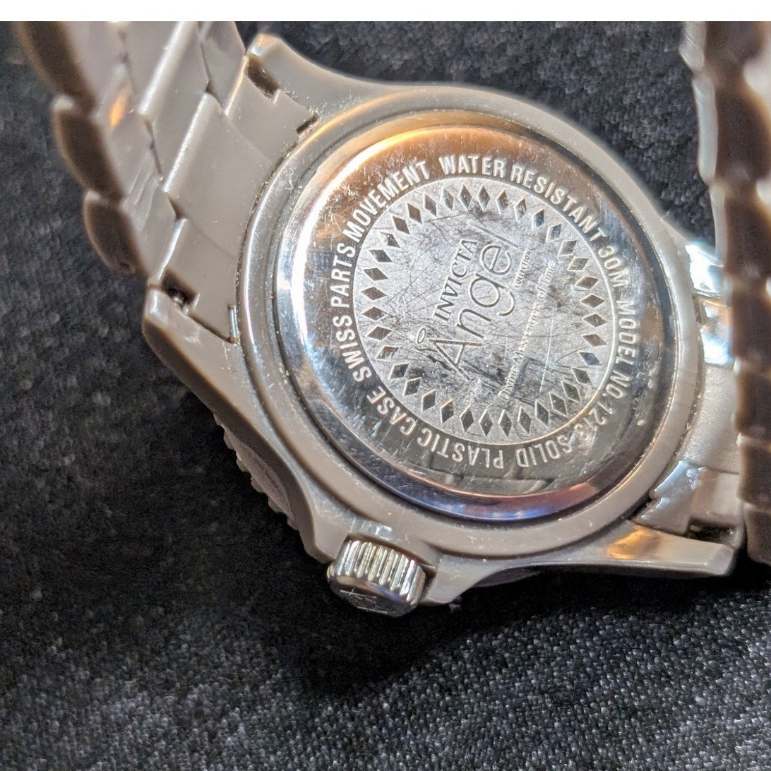Invicta Angel Lady Swiss Quartz 30 M Water Resistant Model 1213 Dark Gray Watch
