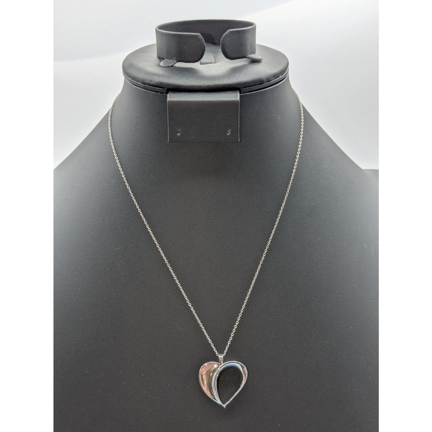 PAJ 925 Sterling Silver Large Open Heart Pendant 18" Necklace