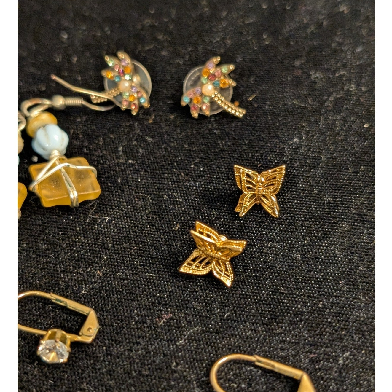 Lot of Eight Pair Gold Tone Pierced Earrings