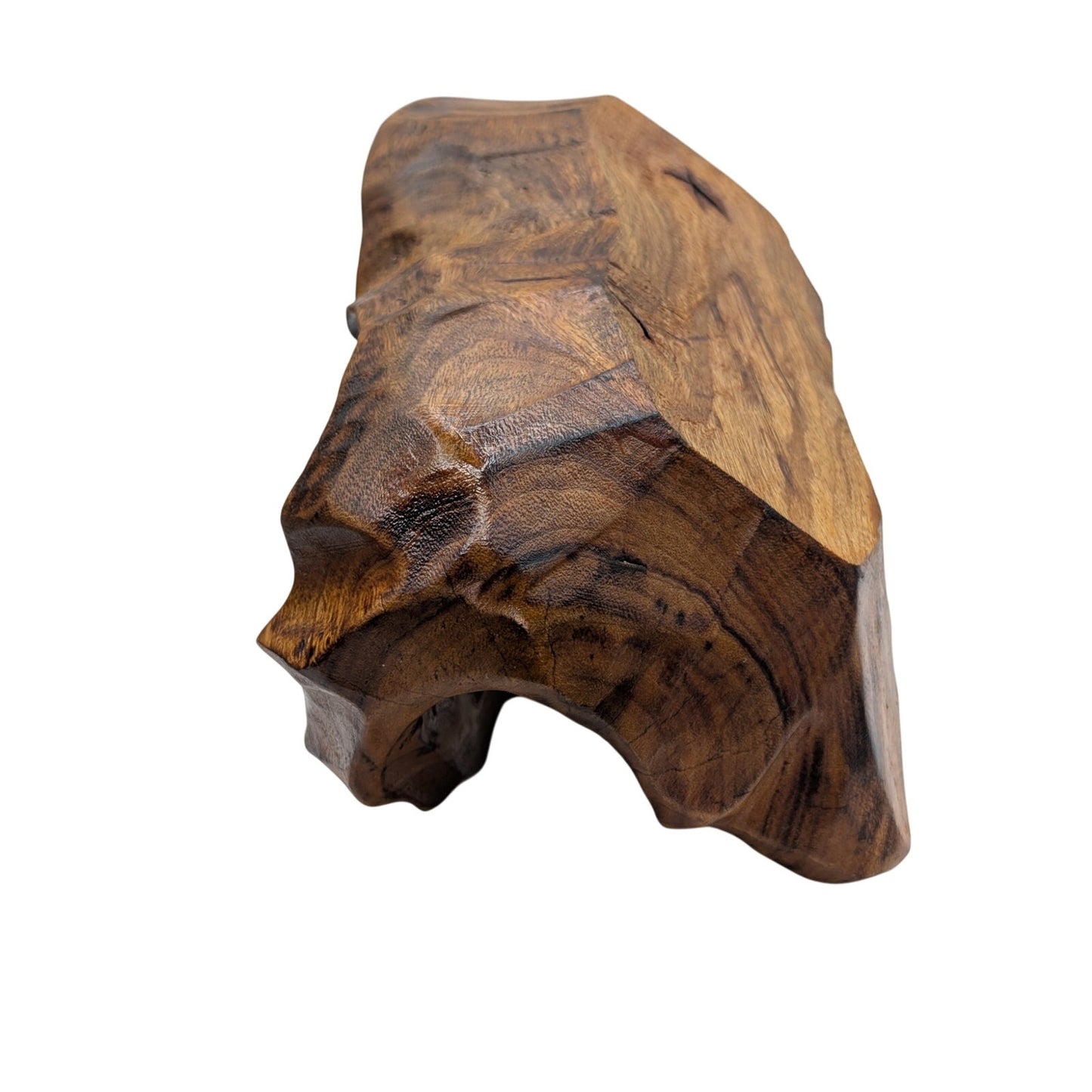 Artisan Hand Carved Burl Wooden Basket/Bowl/Trinket Dish