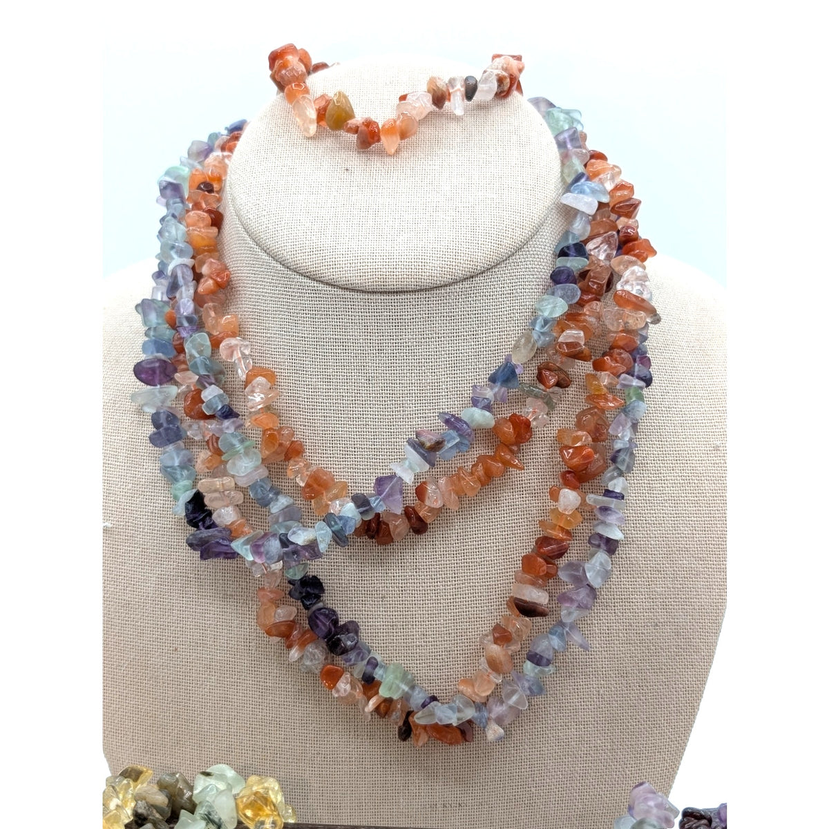 Lot of Gemstone Chip Bead Necklaces and Bracelets