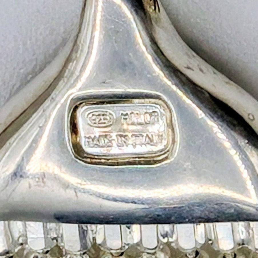 Milor Italy 925 Sterling Silver 8 Strand Chain Link Large Lobster Claw Bracelet