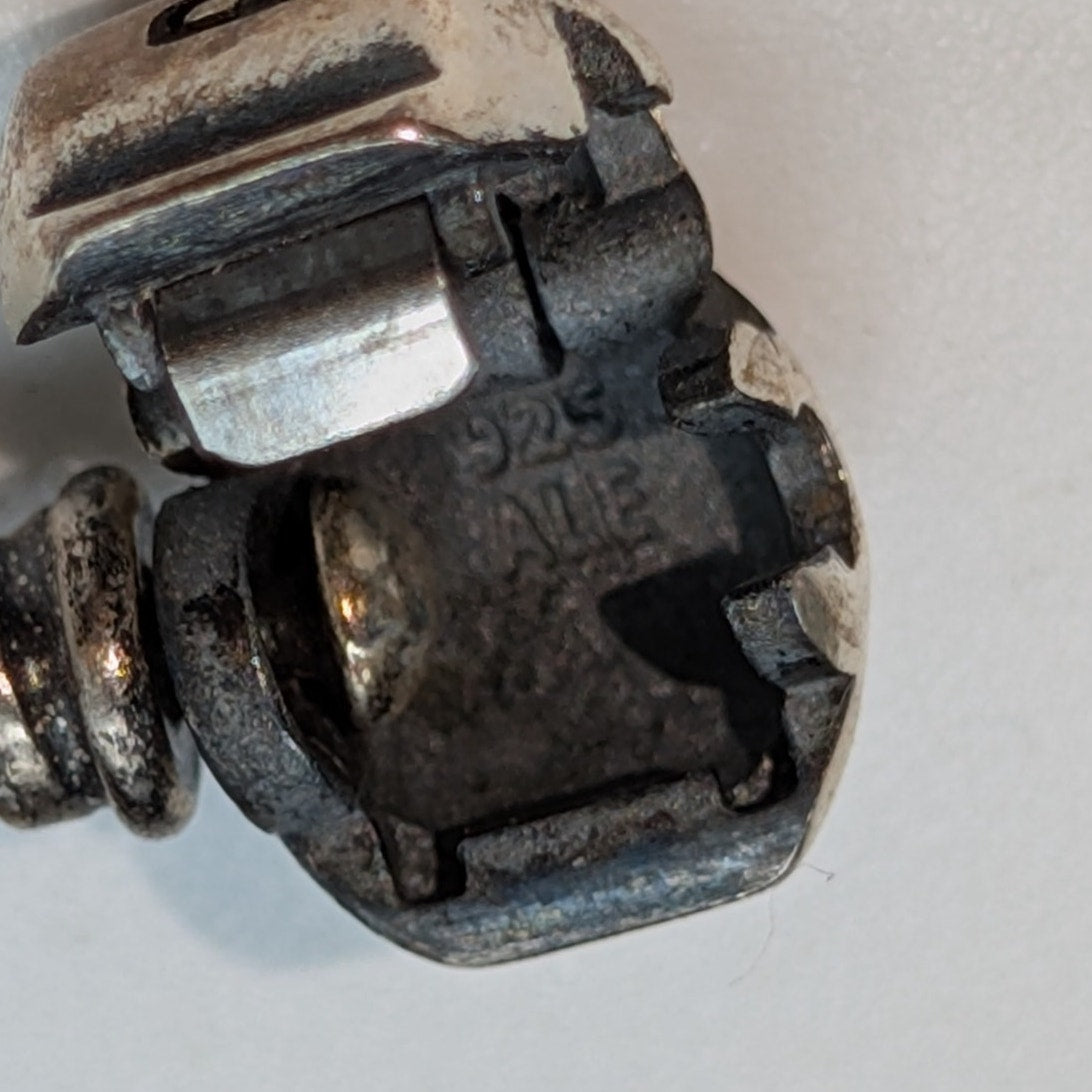 Genuine Pandora 925 Sterling Dark Brown Double Braided Leather Wrap Bracelet