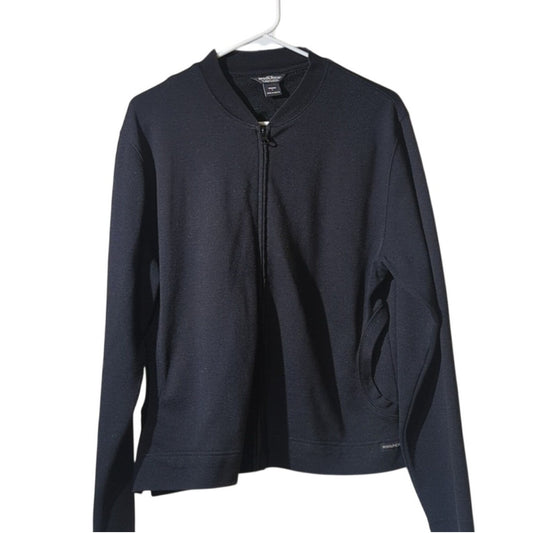 Woolrich Black Bomber Style Full Zip Sweatshirt Women's Size L