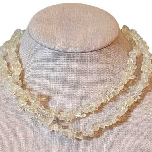 Vintage Genuine Quartz Chip 33" Strand Necklace