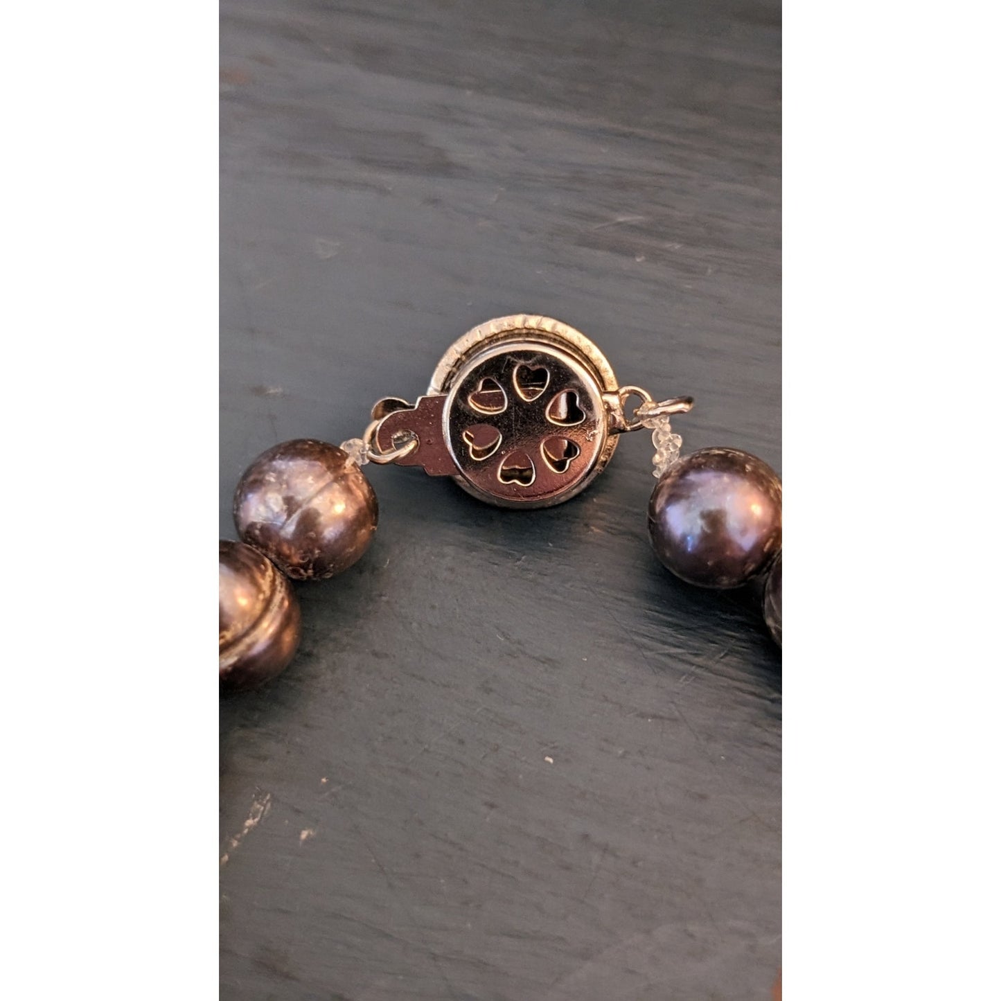 Natural Freshwater Pearl Bracelet W/ Slide In Fancy Clasp