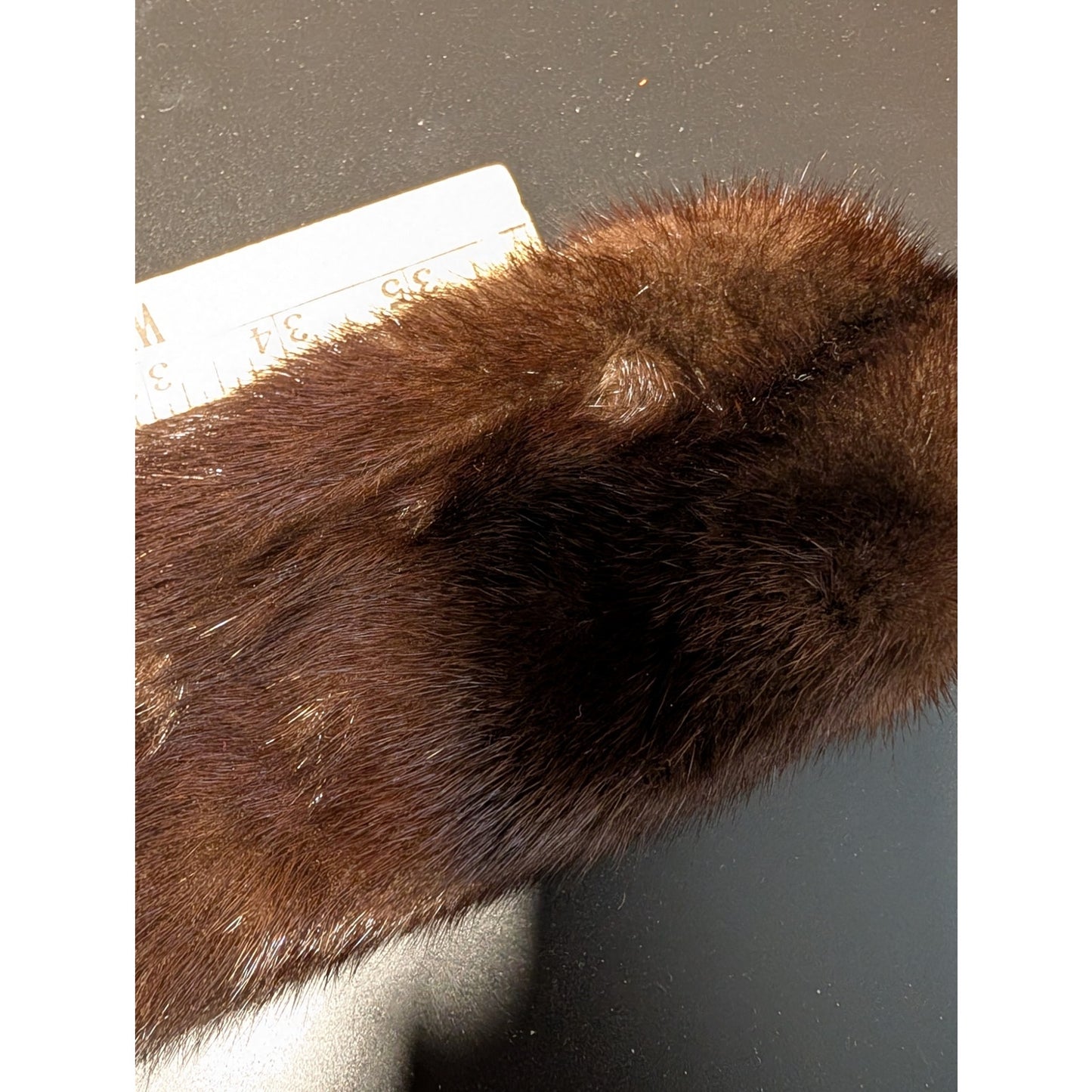 Vintage Mink Collar 3-3/4"W X 38"L Clamp Close Velvet Back