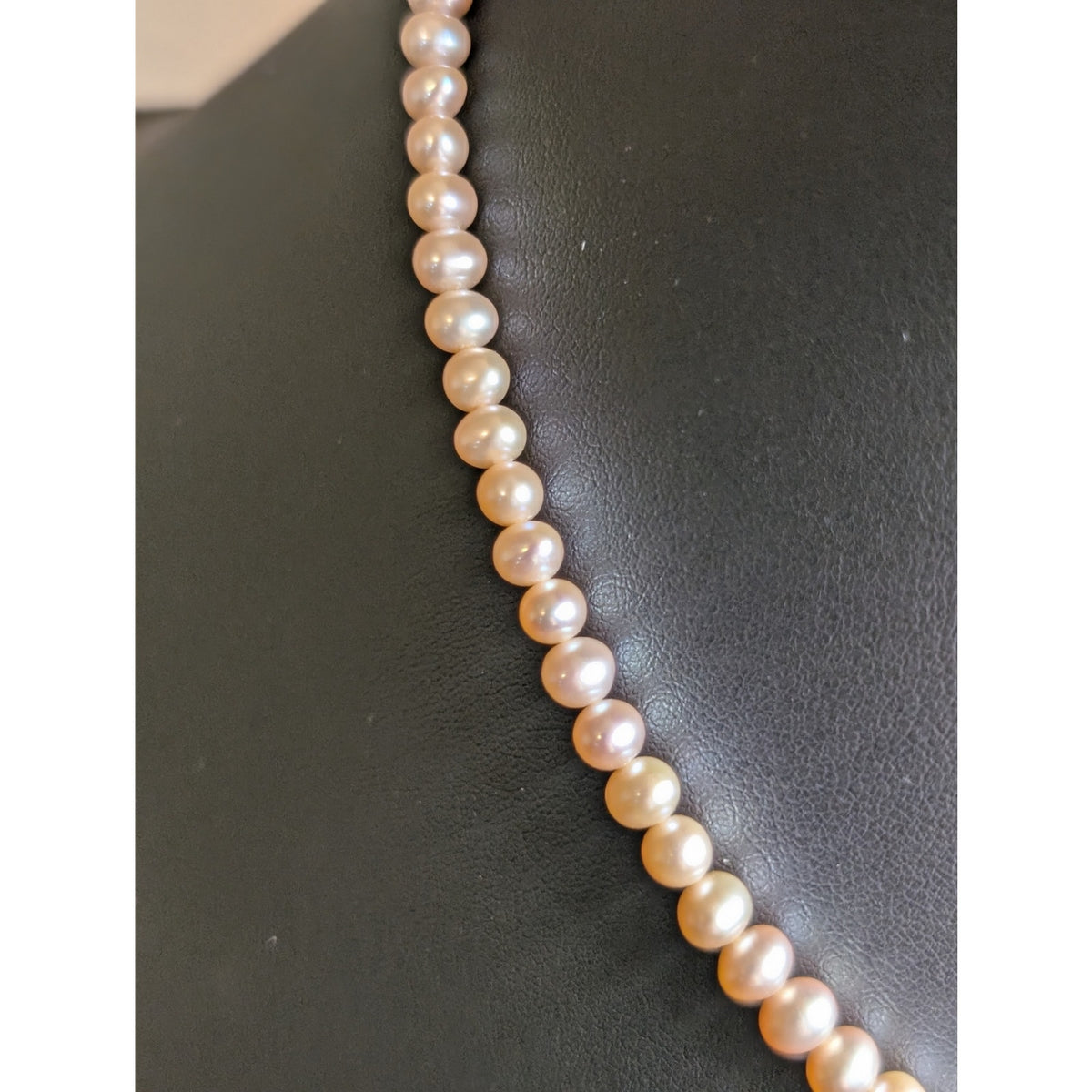 4mm - 5mm Genuine Pink Pearl 18" Strand Necklace W/ 14k Gold Clasp Need Restrung